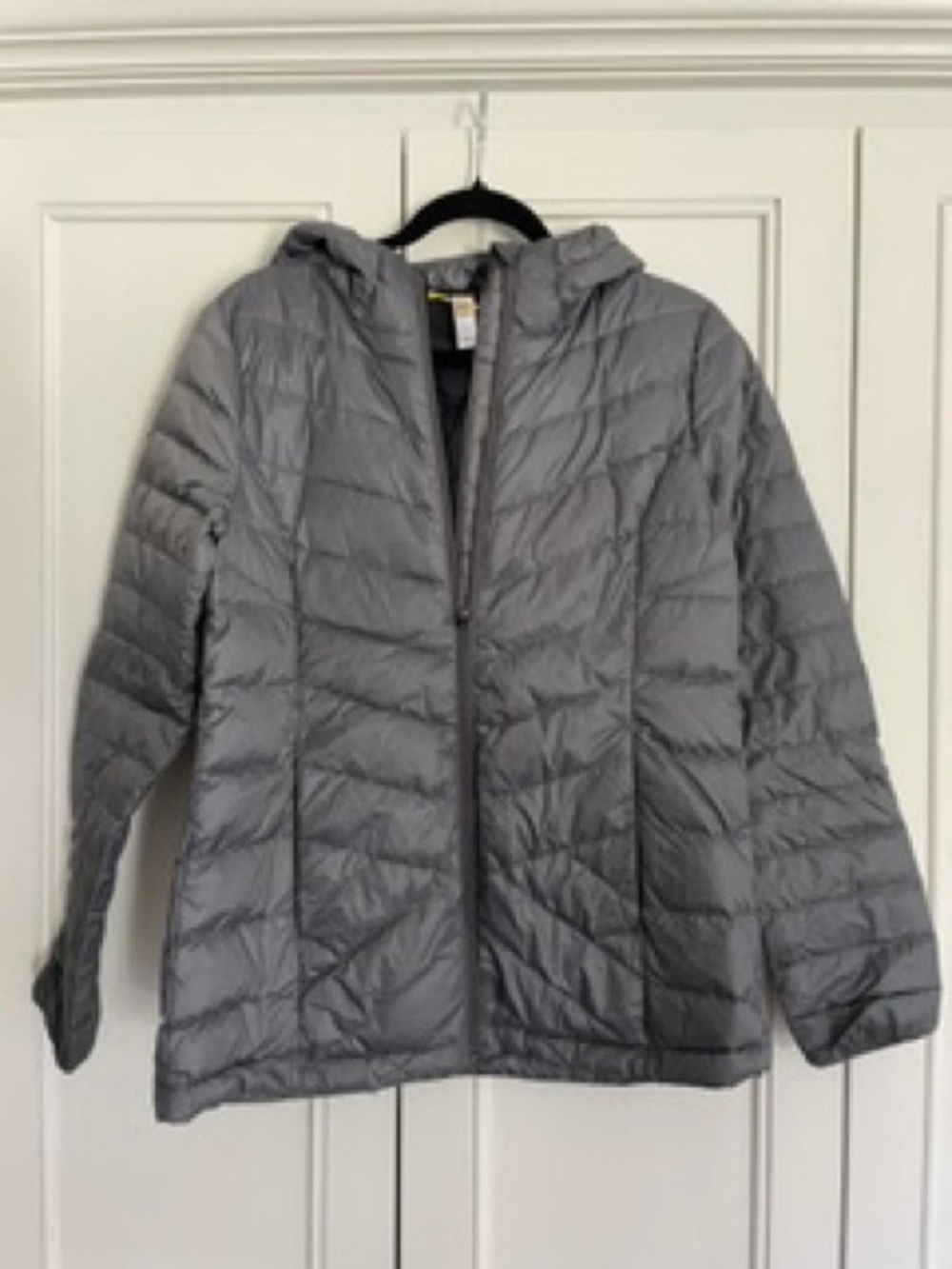 Lole Gray Quilted Hooded Puffer Jacket